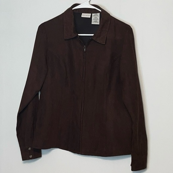 White Stag Jackets & Blazers - White Stag Faux Suede Brown Full Zip Light Jacket. Women's - Size Medium 32/34.